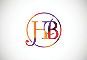 vecteur de conception de logo hb lettre colorée. logo moderne pour l'identité visuelle de l'entreprise dans un style art low poly