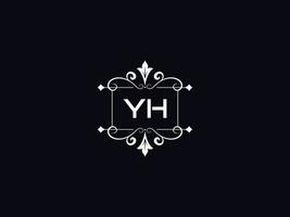 logotype yh logo de luxe, conception abstraite de lettre de logo yh vecteur