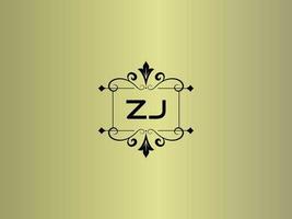 image créative du logo zj, conception de lettre de luxe zj premium vecteur