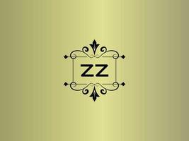 image créative du logo zz, conception de lettre de luxe zz premium vecteur