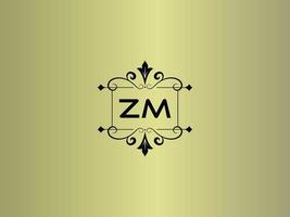 image créative du logo zm, conception de lettre de luxe zm premium vecteur