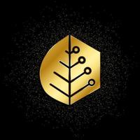 symbiose, smart, icône d'or de biologie. illustration vectorielle de fond de particules dorées. icône de vecteur d'or