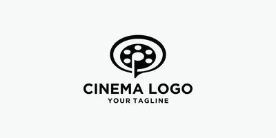 modèle de vecteur de logo de cinéma abstrait isolé sur fond blanc.