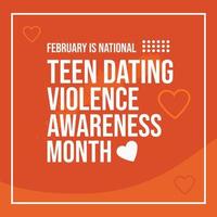 mois national de sensibilisation à la violence dans les fréquentations chez les adolescents vecteur