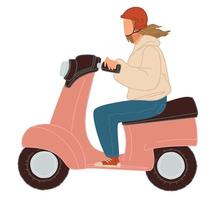 dame équitation scooter, vecteur de transport écologique