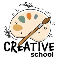 école créative, cours de dessin et de peinture vecteur