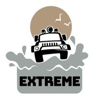 aventure hors route extrême, jeep et éclaboussures vecteur