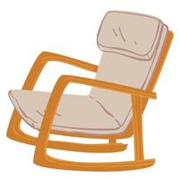 fauteuil à bascule confortable, mobilier pour la décoration intérieure de la maison vecteur