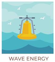 vecteur de ressources respectueuses de l'environnement durable et renouvelable de l'énergie des vagues