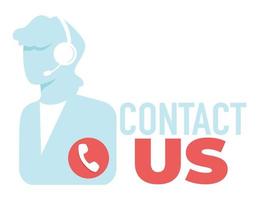 contactez-nous, service d'assistance avec opérateur, bannière du centre d'appels vecteur