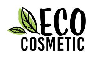 éco cosmétique, étiquette de cosmétologie ou vecteur d'emblème de produit