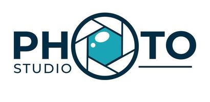 technologie de photographie de studio photo, logotype d'entreprise ou de services vecteur