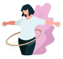 femme s'entraînant pour perdre du poids, un mode de vie sain et une forme physique vecteur