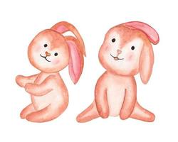 lapin de pâques clipart aquarelle vecteur