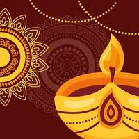design plat affiche joyeux festival diwali vecteur