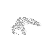 dessin d'une seule ligne bouclée d'art abstrait toucan mignon. ligne continue dessiner illustration vectorielle de conception graphique de long bec taucan pour l'icône, le symbole, le logo de l'entreprise et le club des amoureux des animaux de compagnie vecteur
