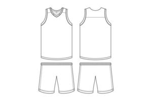 maquette de maillot de basket-ball vecteur dessin au trait