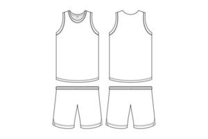 maquette de maillot de basket-ball vecteur dessin au trait