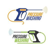 logo de lavage à pression. logo du service de lavage à pression. vecteur