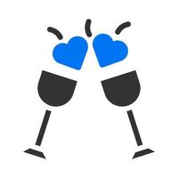 vin icône solide bleu gris style saint valentin illustration vecteur élément et symbole parfait.