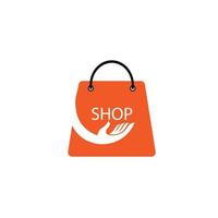 boutique vente shopping sac logo design symbo vecteur