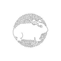 dessin d'une ligne bouclée unique d'art abstrait de hamster mignon. ligne continue dessiner illustration vectorielle de conception graphique d'adorable hamster pour l'icône, le symbole, le logo de l'entreprise, la décoration murale de l'affiche vecteur