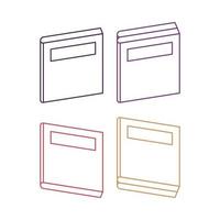 livres vector set icône avec contour coloré design, fond blanc.