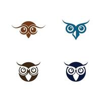 modèle de logo illustration hibou oiseau vecteur