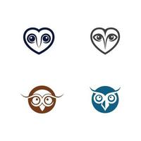 modèle de logo illustration hibou oiseau vecteur