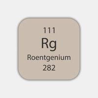 symbole de roentgenium. élément chimique du tableau périodique. illustration vectorielle. vecteur