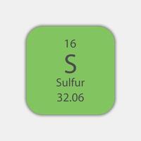symbole du soufre. élément chimique du tableau périodique. illustration vectorielle. vecteur