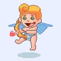 bébé ange amour style pixel art vecteur