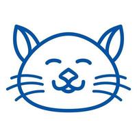 vecteur de conception d'icône de lineart de visage de chat mignon