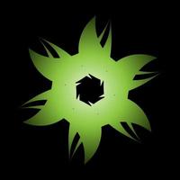 symbole de fleur fractale enveloppé de vert vecteur