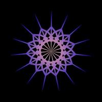 conception abstraite d'ornement de mandala de couleur violette vecteur