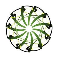 ornement de cercle abstrait de transition vêtu de vert foncé vecteur