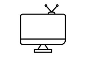 illustration d'icône de télévision. icône liée au multimédia. style d'icône de ligne. conception de vecteur simple modifiable