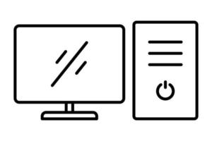 illustration d'icône d'ordinateur. icône liée au multimédia. style d'icône de ligne. conception de vecteur simple modifiable