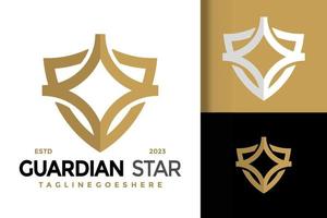 étoile bouclier gardien logo logos élément de conception modèle d'illustration vectorielle stock vecteur