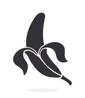 icône silhouette de banane pelée vecteur