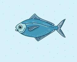 dessin à la main de poisson, illustration vectorielle de poisson mignon vecteur