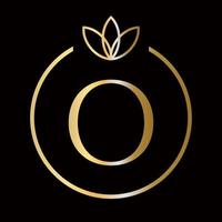 initiale o lettre luxe, beauté, ornement monogramme logo pour mariage, mode, bijoux, boutique, modèle floral et botanique vecteur