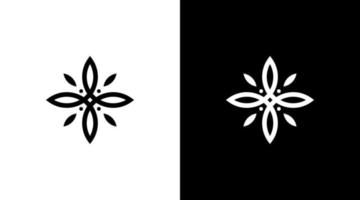 logo naturel monogramme fleur de beauté icône noir et blanc style d'illustration modèles modèles vecteur