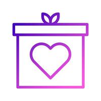 cadeau icône dégradé violet rose style saint valentin illustration vecteur élément et symbole parfait.