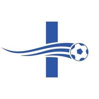 logo de football de football sur la lettre i signe. concept d'emblème de club de football d'icône d'équipe de football vecteur