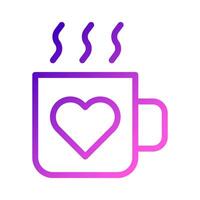 tasse icône dégradé violet rose style saint valentin illustration vecteur élément et symbole parfait.