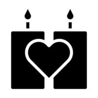 bougie icône gradient solide valentine illustration vecteur élément et symbole parfait.