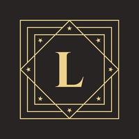 logo créatif lettre l avec concept de luxe élégant et stylé. modèle de logo de luxe initial vecteur