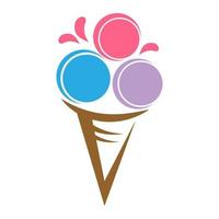 création de logo d'icône de crème glacée vecteur