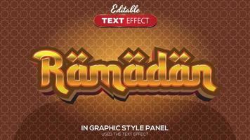 thème du ramadan à effet de texte modifiable 3d vecteur